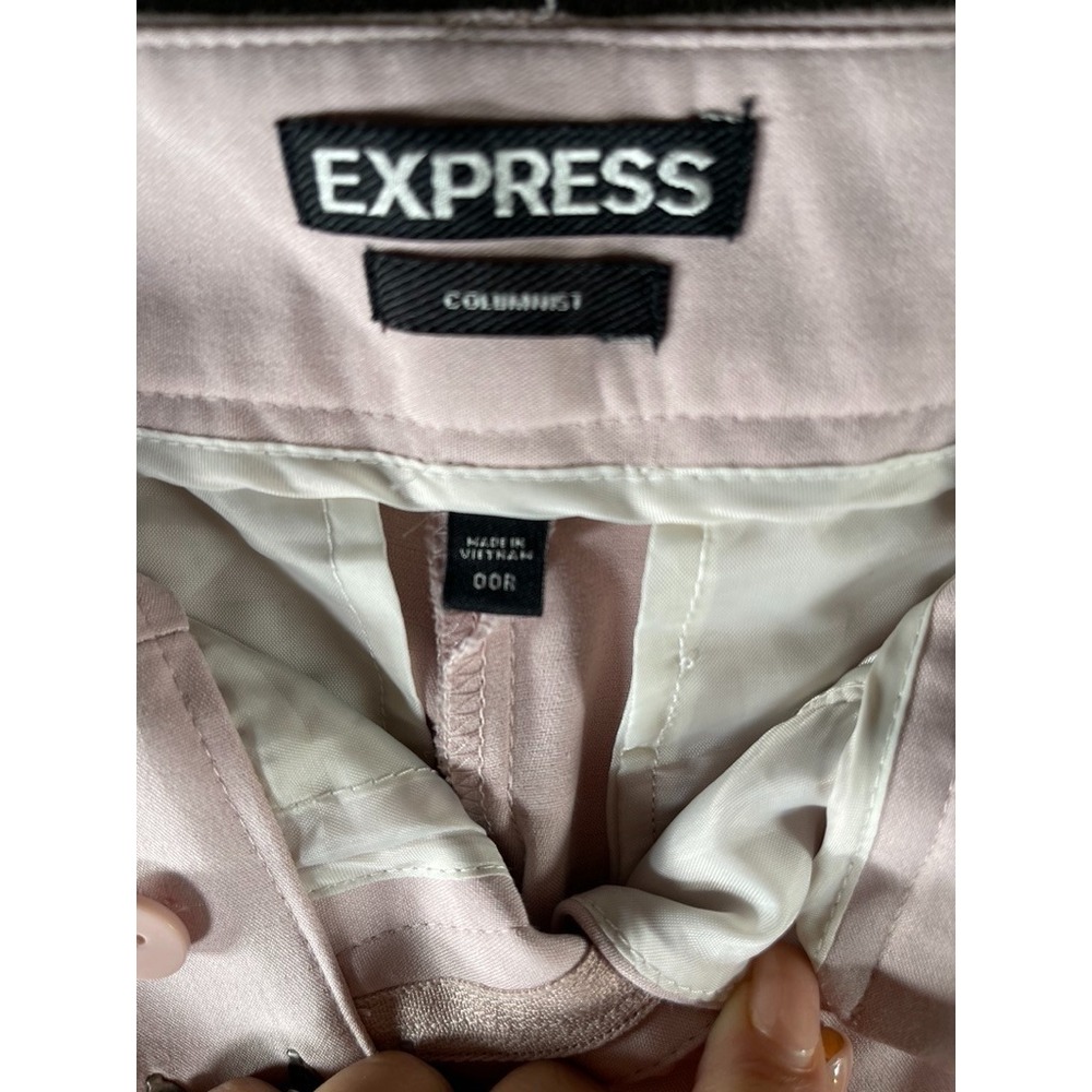 Woman's Express Columnist Pink Slacks Size 00R - Picture 3 of 10